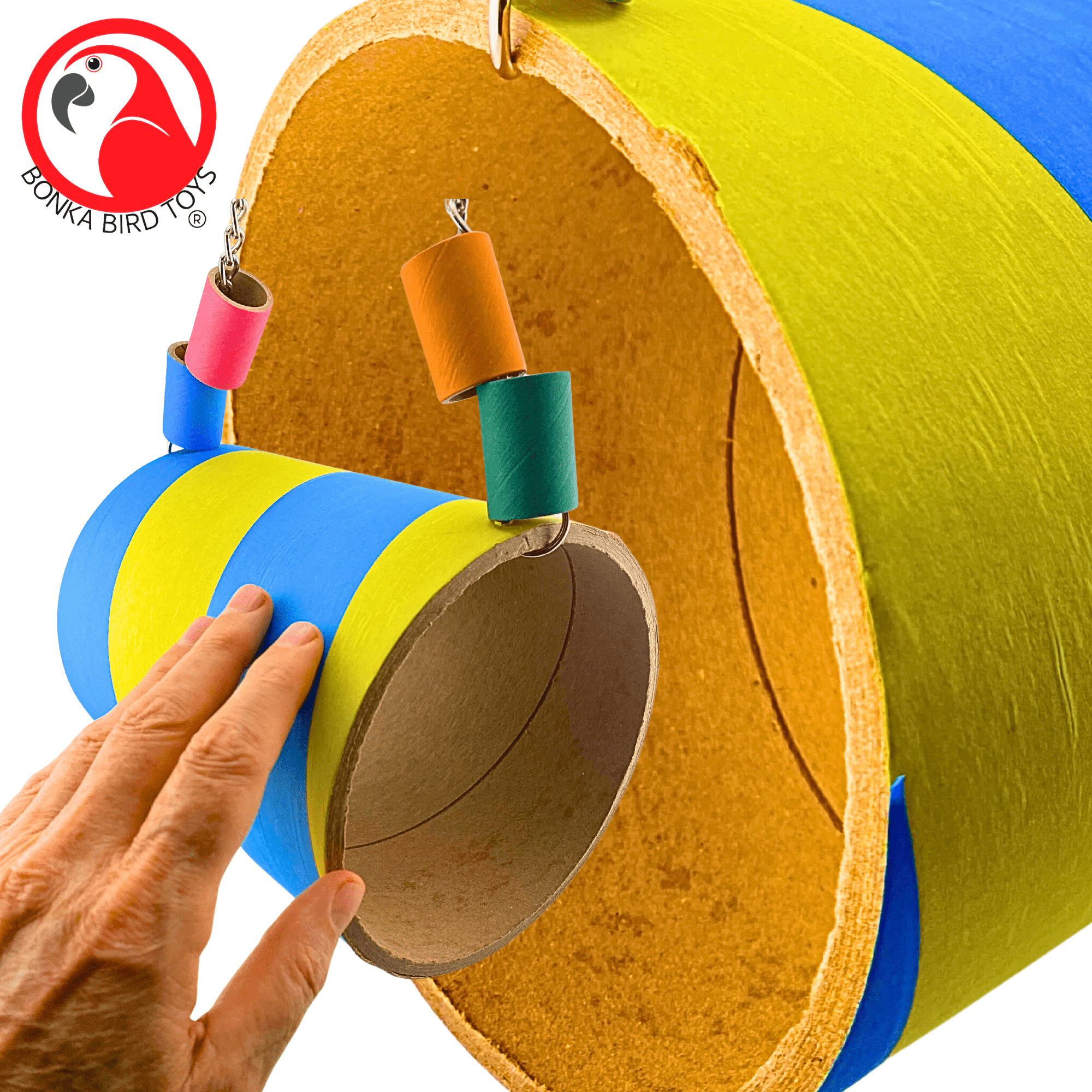 Bonka Bird Toys 1147 Big Bagel Hut Chew Hide Play Tunnel Fun Parrot Cage Toy Pet