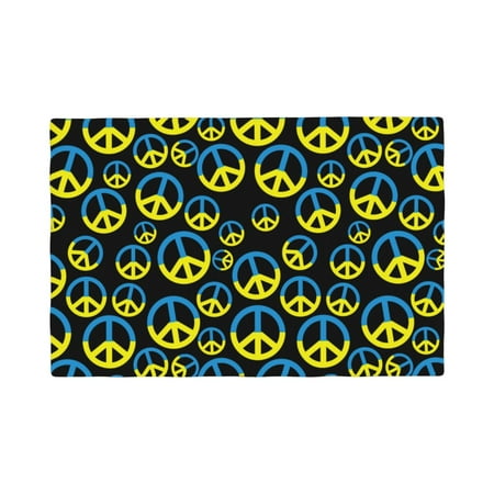 

Placemats Set of 4 peace sign flag Place mats for Dining Table Indoor/Outdoor Cute Heat Resistant Washable Table Mats(18 x 12 )