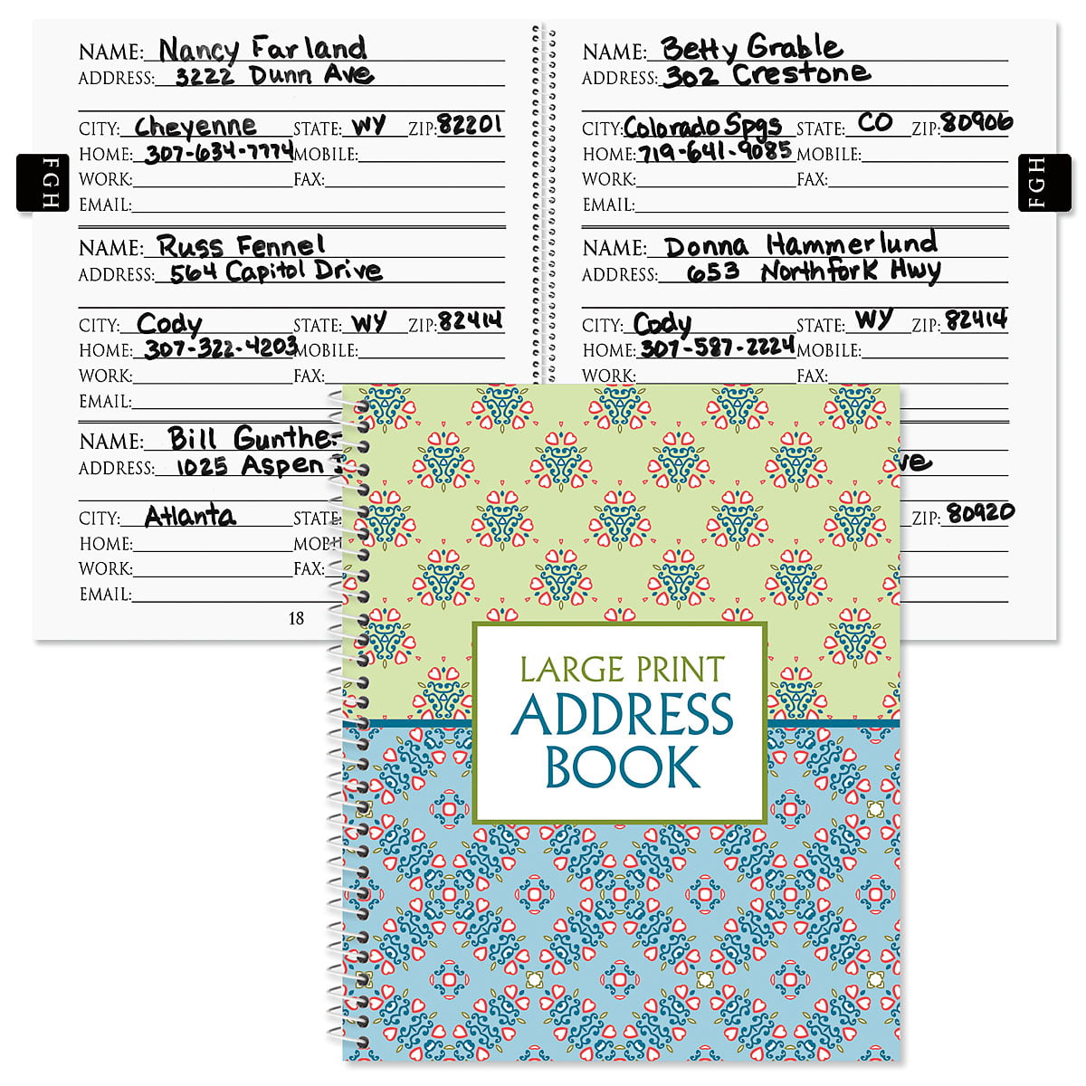 Faith Large Print Address Book 7 x 8.5 56 Pages 