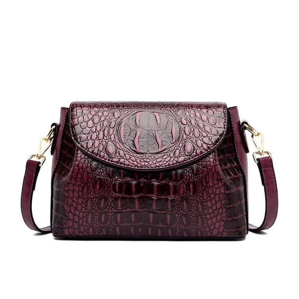 LHSHID Shoulder Bags for Women Head Layer Cowhide Crocodile Pattern Bag Female Designer Old Lady Mother Gift Crossbody Bag Vintage Tote