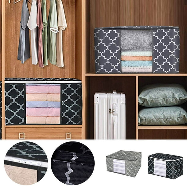 Bolsa de Almacenamiento, Cierre de Doble Cremallera, Asa Reforzada, Gran Capacidad para Colchas y Ropa, Portátil y Plegable, Organización Versátil, Uso En Dormitorio o Casa, Talla S/M