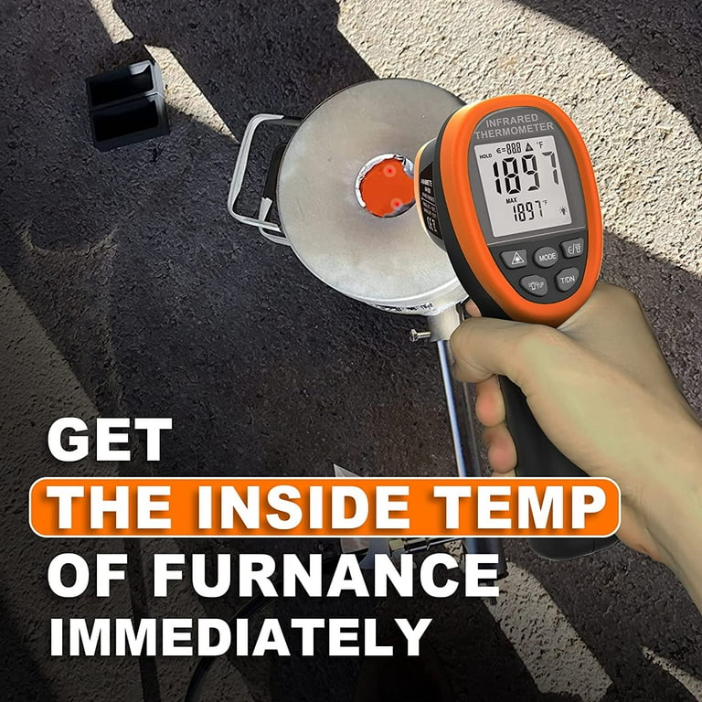 High Temperature Infrared Thermometer, ANNMETER AN-1500 Non-Contact Digital  IR Pyrometer Handheld Temp Gun for HVAC Cooking Kilning Casting -58~2732℉  (NOT for Human Temp) 