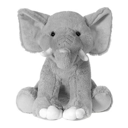 15" Plush Sitting Grey Elephant.