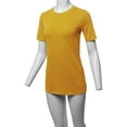 thumbnail image 5 of A2Y Women's Basic Solid Premium Cotton Short Sleeve Crew Neck T Shirt Tee Tops Ash Mustard M, 5 of 6