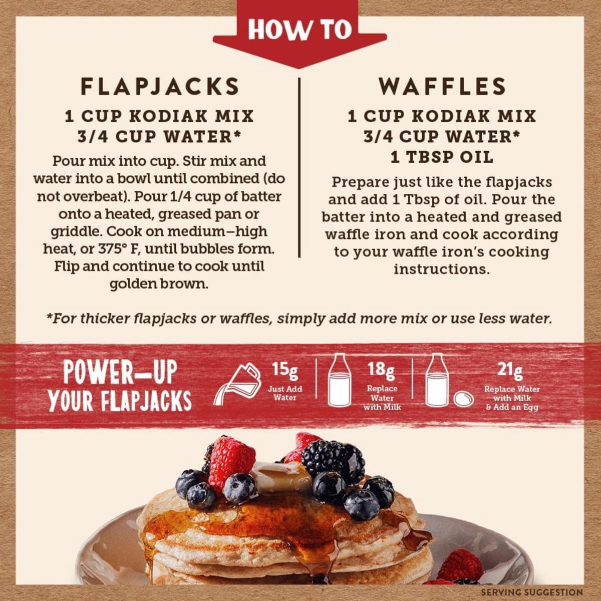 Kodiak Protein-Packed Power Cakes Buttermilk Pancake and Waffle Mix, 20 oz Box