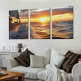 thumbnail image 2 of ONETECH Yacht Sailing in Sea at Sunset Scenery Canvas Wall Art for Living Room Bathroom,Close-up View of Deck Mast Sails Picture Print Artwork Painting Decor,12''x16''X3 Panels, 2 of 4