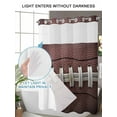 thumbnail image 4 of No Hook Cloth Fabric Shower Curtain with Snap in Liner, Rugby Sport Waterproof Shower Curtains Set with See Through Top Window, Usa Sport White Red Brown Ball Bath Curtains Shower 60"x72", 4 of 6