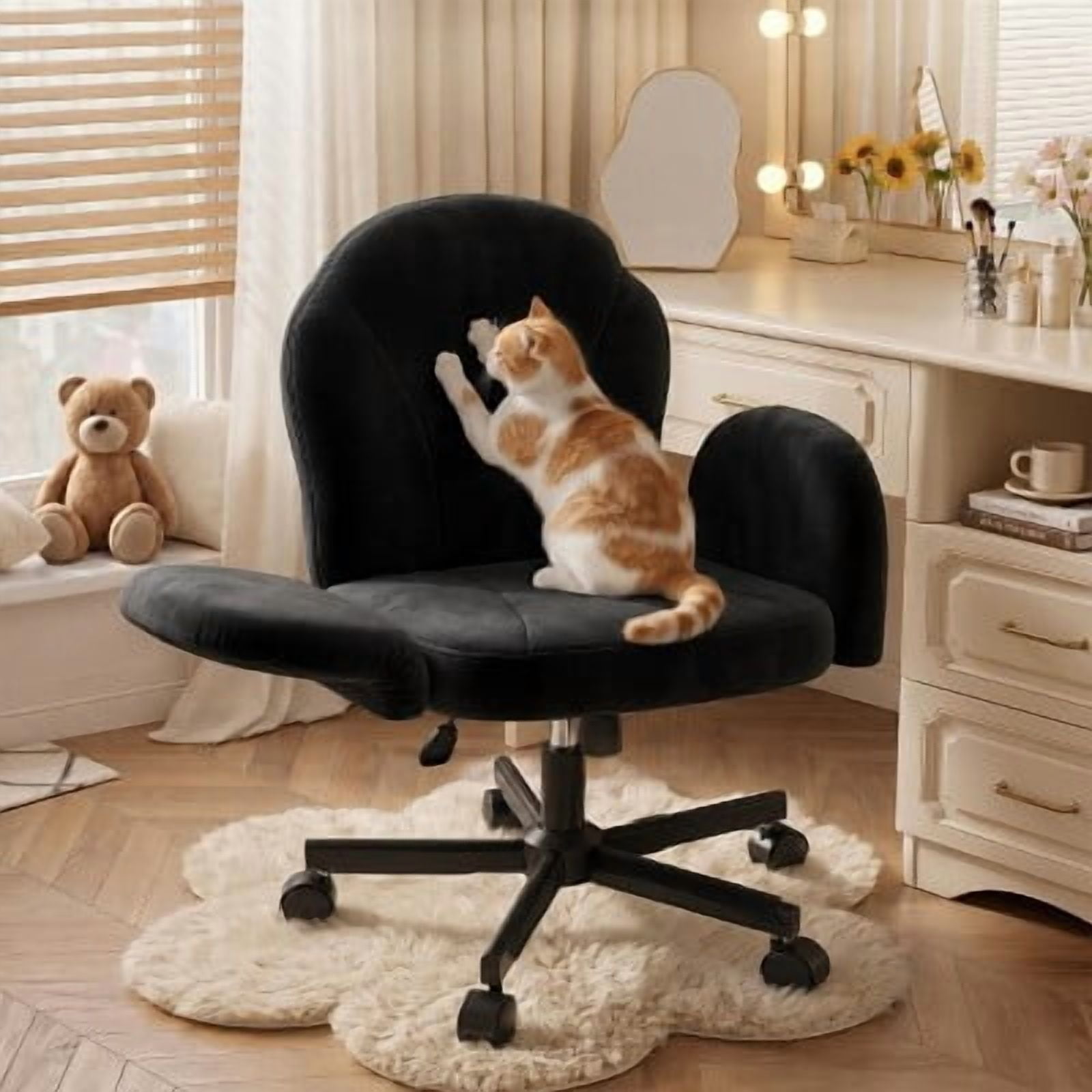 vanity desk chair with foldable product