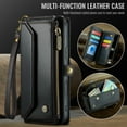 thumbnail image 4 of Compatible with iPhone 17 Pro Max Wallet Case, 10 Card Slots & 1 Zipper Coin Pocket & 1 Cash Slot & 1 Cash Pocket & Lanyard & Crossbody Strap & Kickstand & RFID Blocking Phone Case, Black, 4 of 12