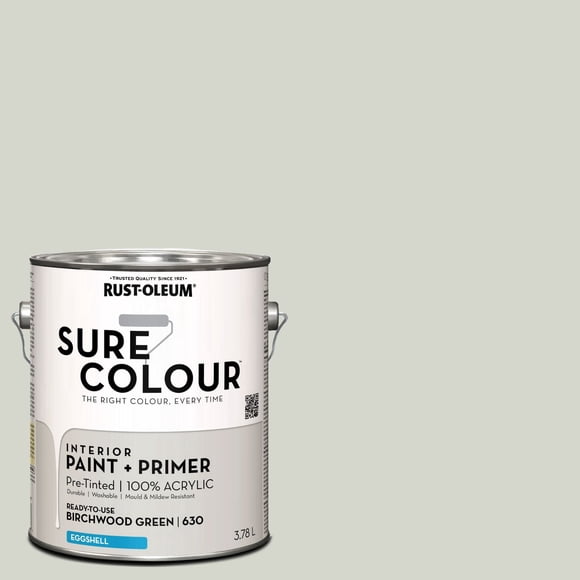 Rust-Oleum Sure Colour™ Paint + Primer, Interior Eggshell, Birchwood Green 3.78 L