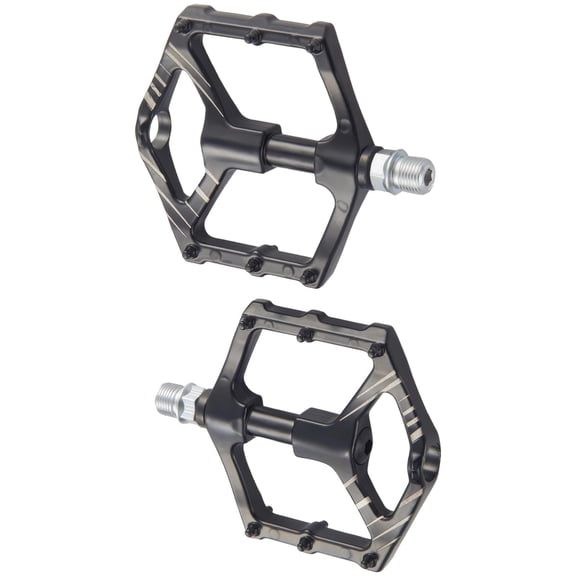 2 Pcs MTB Flat Pedals, 5x4 in Aluminum Alloy Bicycle Pedals with 10 Anti-Slip Pins, Bike Pedals for Mountain, Road, Folding Bikes