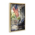 thumbnail image 3 of Stupell Industries Farmhouse Porch with American Flag Gold Floating Frame Canvas Art, 21 x 31, by Petals Prints Design, 3 of 8