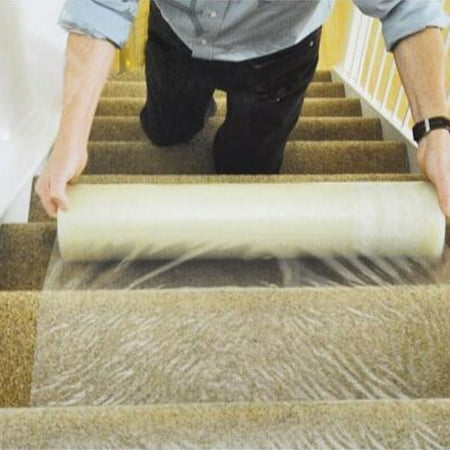 carpet protector floor plastic roll stairs film clear protection rug herchr 08ft resistant reverse runner wind surface duty heavy water