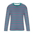 thumbnail image 5 of Dagugfen Tshirts for Men Summer Long Sleeve Crew Neck Slim Comfy Leisure Running Athletic Tops Striped, 5 of 5