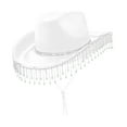 thumbnail image 1 of serony Chapeau de Cowboy pour Femmes Adultes Décontracté avec Protection Solaire Chapeau de Protection Réglable Blanc 40x33x14cm, 1 of 6
