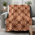 thumbnail image 2 of Orange Brown Flowers Blanket Soft Cozy Warm Throw Blanket for Couch, Plush Fuzzy Flannel Fleece Blankets for Sofa, Farmhouse Retro Abstract Floral Bed Blankets Lightweight Gifts for Women, 50"x80", 2 of 9