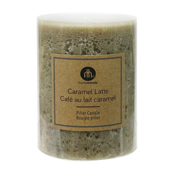 Hometrends 4" Bougie pilier parfumée café au lait caramel