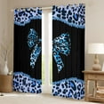 thumbnail image 2 of Homewish Chic Princess Bow-tie Black Out Curtains, Blue Cheetah Leopard Print Curtains Pack of 2 (42x63 Each), Modern Fashion Polkadots Bedroom Curtains, Black Out Curtains Room Decor, 2 of 6