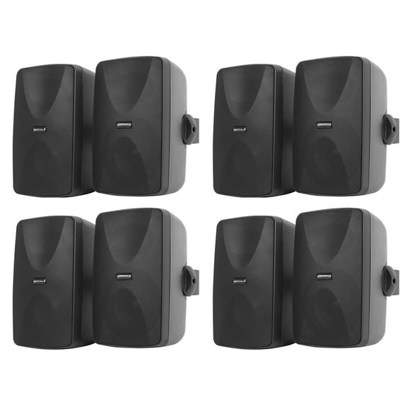 (8) Rockville WET-7020B Black 70V 5.25" Commercial Indoor/Outdoor Wall Speakers