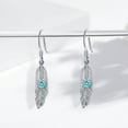 thumbnail image 4 of Coachuhhar Feather Earrings 925 Sterling Silver Turquoise Dangle Earrings Native Jewelry Western Gifts for Women Birthday, 4 of 7