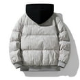 thumbnail image 7 of ClodeEU Womens Hooded Down Jacket ,Winter Warm Thicken Puffer Coats ,Casual Loose Zip Up Padded Quilted Coat Gray,Womens Plus M, 7 of 7