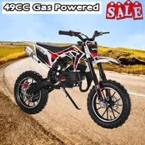 Seipouy Kids Dirtbike Gas Pitbike, 2 Stroke Dirt Bike 49cc for Kids 6-12, Gas Dirtbike Gas Powered Dirt Bike Motorbike w/Dual Suspension & Dual Disc Brake
