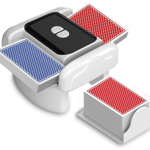 Automatic Card Shuffler 1-2 Decks, Rechargeable Portable Card Shuffler, Electric Playing Cards Shuffling Machine with Auto/Manual for Poker, UNO, Blackjack, Texas Hold'em, Skip-Bo (Black)