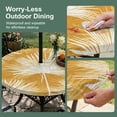 thumbnail image 5 of Round Outdoor Tablecloth with Umbrella Hole and Zipper, Golden Yellow Palm Leaves Tablecloth with Elastic Waterproof, Summer Tropical Botanical Patio Table Covers for 45" - 54" Picnic Pool Tables, 5 of 9