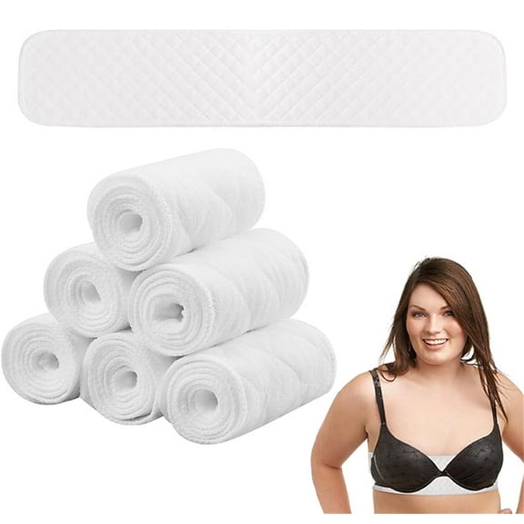 6 Pcs Cotton Bra Liners for Sweat,Bexikou 3 Layer Washable Rectangle Cotton Under Breasts Pads Rectangle Under Bra Pads Sweat Liners for Women Absorb Sweating