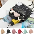 thumbnail image 4 of Mini mochila Qarigey de PU con estampado de flores Negro, 4 of 6