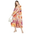 thumbnail image 6 of Gypsie Blu Women's Plus Size Kaftans Dress Printed Long Maxi Button Caftan Dresses, 6 of 7