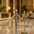 thumbnail image 4 of ABPETE Stanchion Rope, 1.5m/5Ft Barrier Rope Twisted Post Ropes with Snap Hooks for Posts Stands Queue Divider Crowd Control of Hotel, Golden Hook, Champagne Gold Rope, 4 of 7