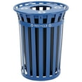 thumbnail image 3 of 36 Gallon Outdoor Steel Recycling Receptacle with Flat Lid, Blue, 3 of 7