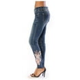thumbnail image 2 of Grace in LA Jeans Women's Pink Floral Embroidered Junior Fit Skinny Stretch Jeans (26), 2 of 3