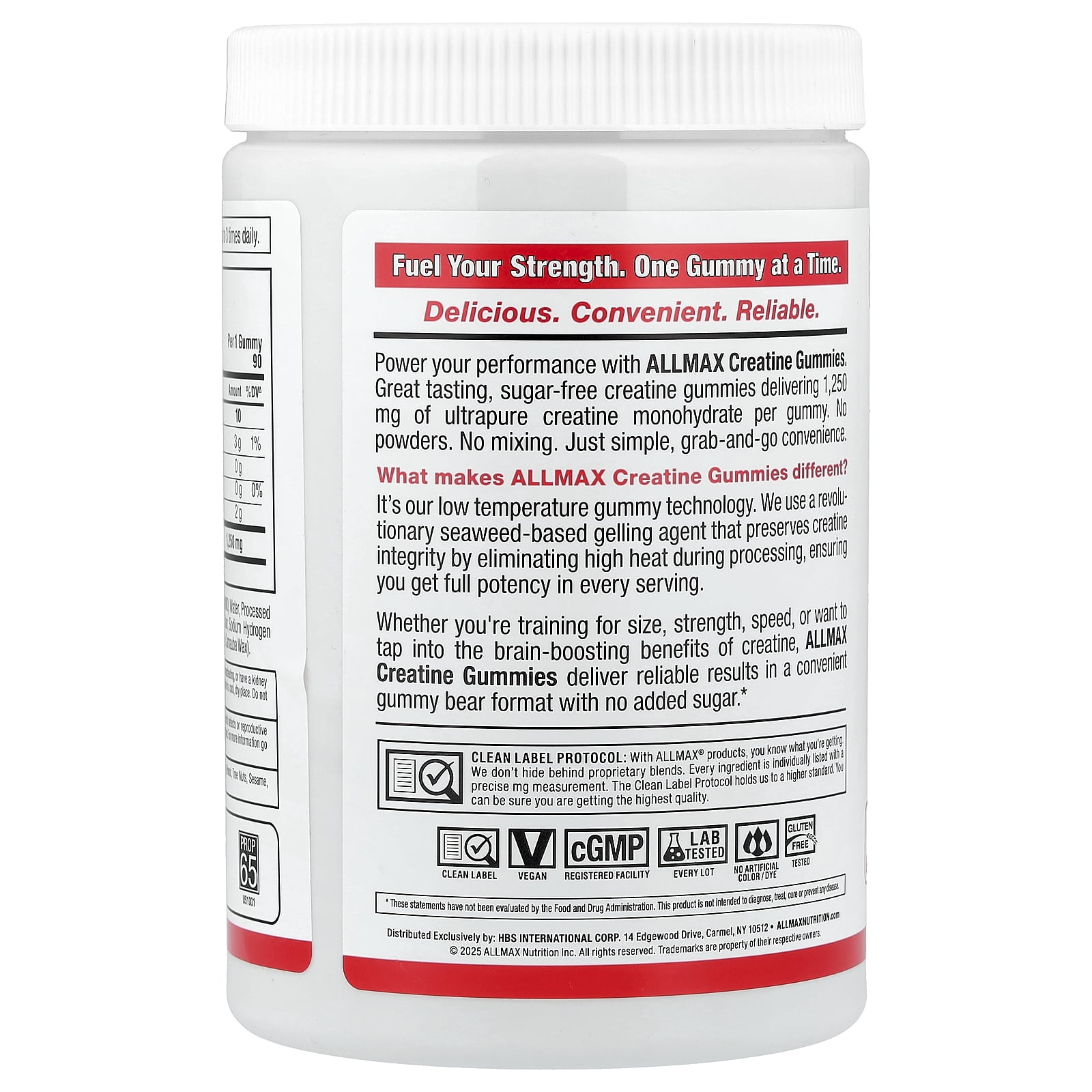 ALLMAX Creatine Gummies, Tropical Fruit Punch, 1,250 mg, 90 Gummies