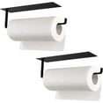 thumbnail image 1 of Soporte para toallas de papel debajo del gabinete, estante multiusos de acero inoxidable negro mate, fácil de instalar, ahorra espacio para el baño de la cocina, soporta hasta 6 libras, soporte para, 1 of 4
