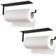 thumbnail image 1 of Soporte para toallas de papel debajo del gabinete, estante multiusos de acero inoxidable negro mate, fácil de instalar, ahorra espacio para el baño de la cocina, soporta hasta 6 libras, soporte para, 1 of 5