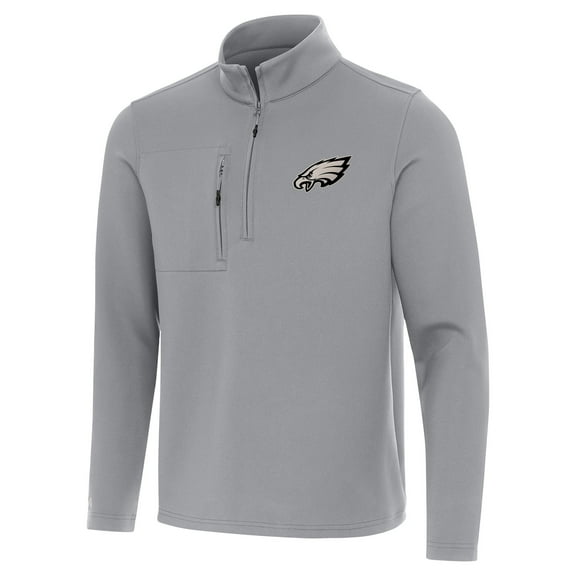 Men's Antigua Gray Philadelphia Eagles Insider Quarter-Zip Top