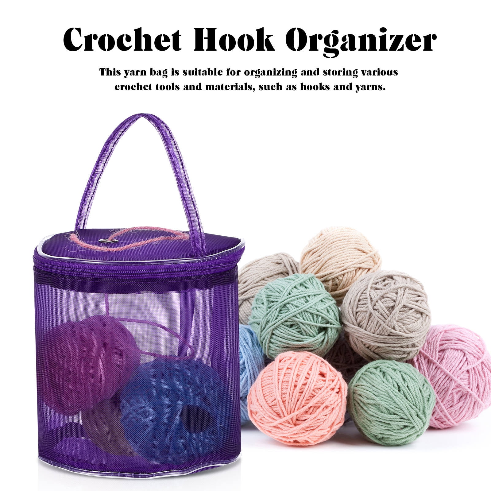 SWETRACE yarn project bag Knitting Basket Nylon Purple 2 Pcs