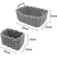 thumbnail image 2 of Cesta de almacenamiento gris decorada cesta de almacenamiento rectangular 36*25*16cm JAMW Sencillez, 2 of 4