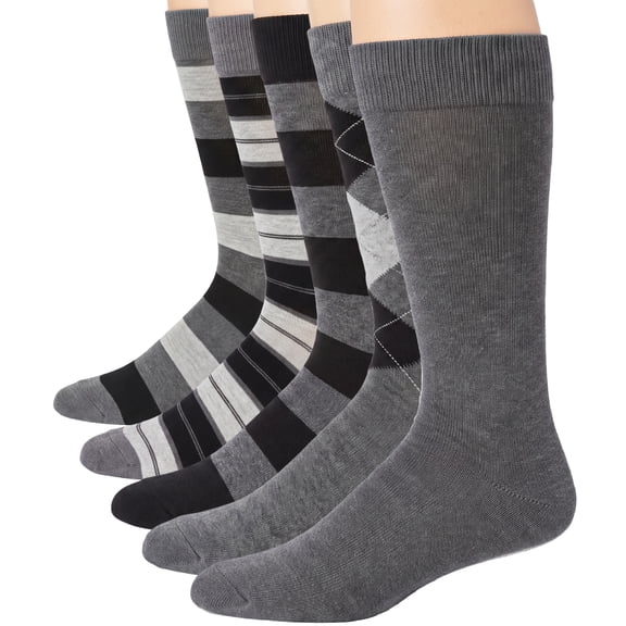 KOITHOT 5 Pack Mens Dress Socks Breathable Business Casual Mens Crew Socks Size 10 13