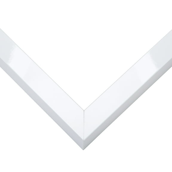 28x20 Contemporary White Complete Wood Picture Frame with UV Acrylic, Foam Board Backing, & Hardware