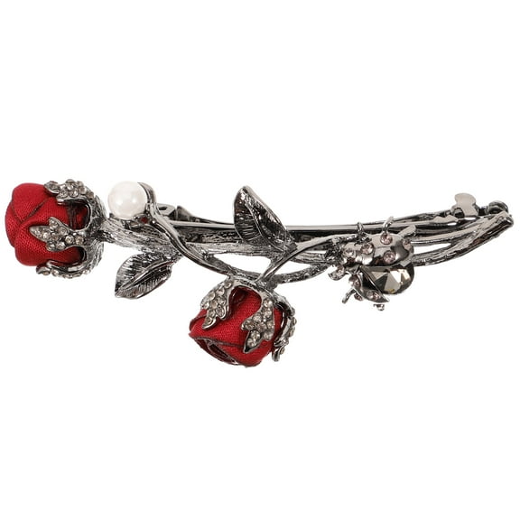 AURARMLET 1Pack Red Rose Hair Clips Assorted Color Vintage Hair Accessory for Women Styling Party