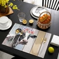thumbnail image 3 of Farmhouse Cow Placemats Set of 4, Spring Floral Farm Animal Wooden Placemats for Dining Table, Place Mats for Kitchen Tabletop, Waterproof Wipeable Dining Table Mats Set, 3 of 9