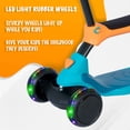 thumbnail image 4 of 2-in-1 Kick Scooters for Kids Ages 3-5, Lean to Steer Convertible Scooter, LED Light Wheels, Rear Brake, Wide Standing Board, Outdoor Activities for Boys/Girls (Orange with Blue), 4 of 8