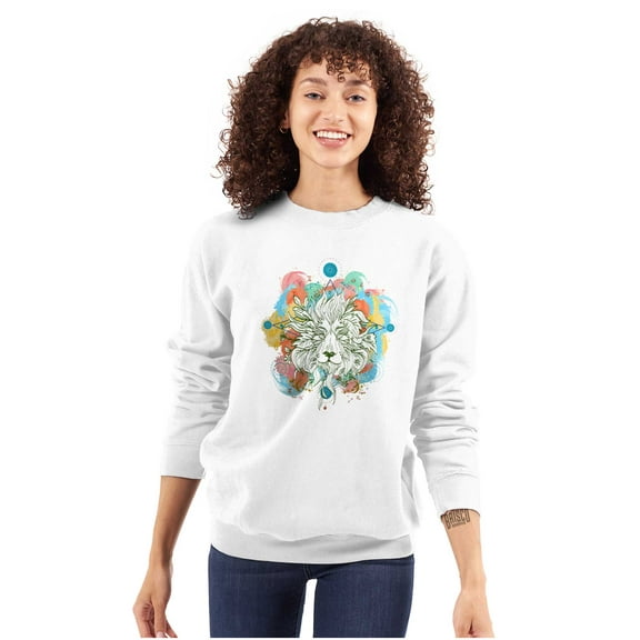 Spirit Animal Lion Pretty Symbolic Women Plus Size Crewneck Sweatshirt Brisco Brands 4X