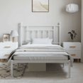 thumbnail image 2 of vidaXL Metal Bed Frame with Headboard White 100x190 cm, 2 of 5