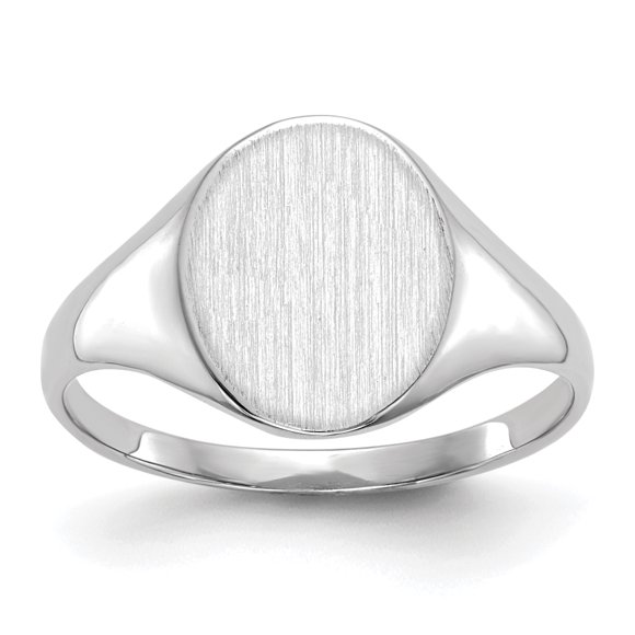 14k White Gold 10.0x9.0mm Signet Ring
