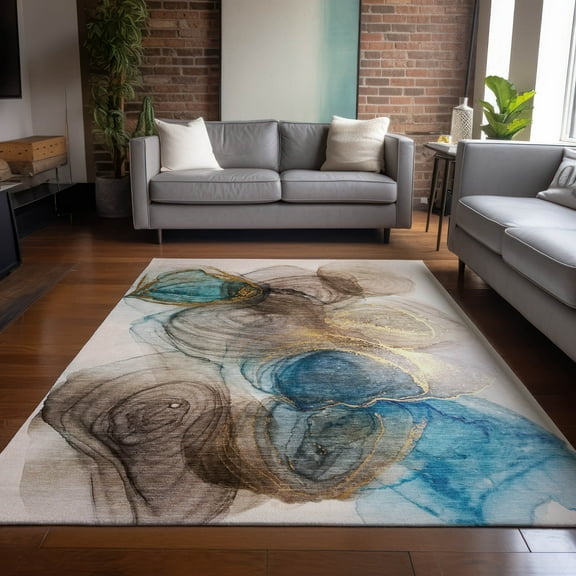 Addison Rugs Chantille Indoor/Outdoor Transitional Organic Beige Washable Rectangle Rug, 10' x 14'