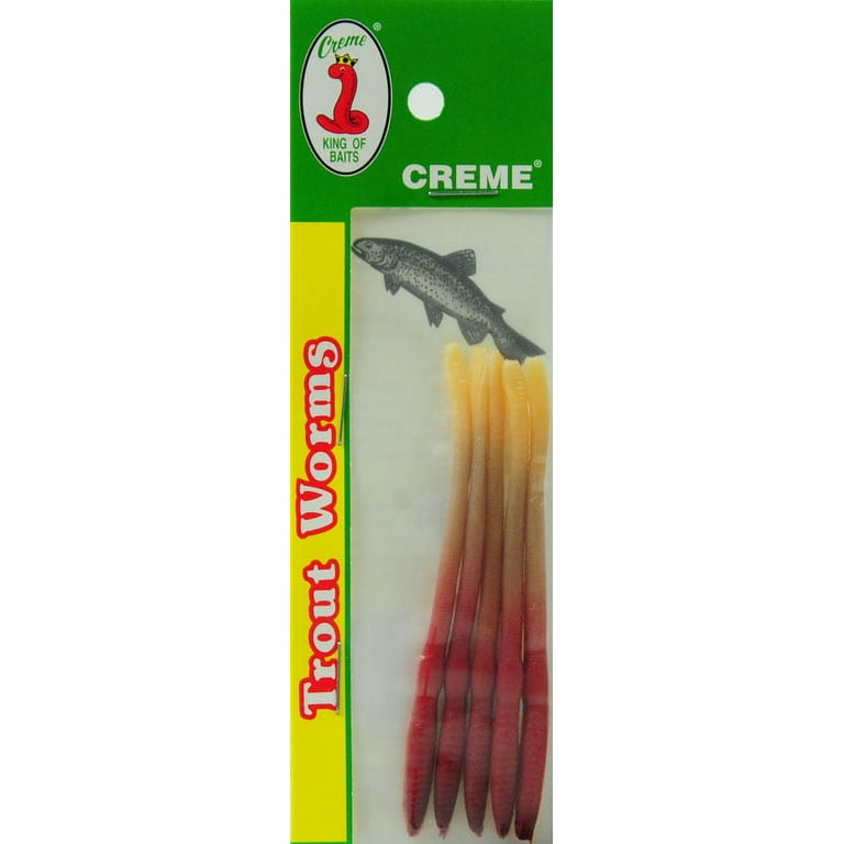 Creme 3.5 Trout Midjit Worm Soft Bait, Live Color
